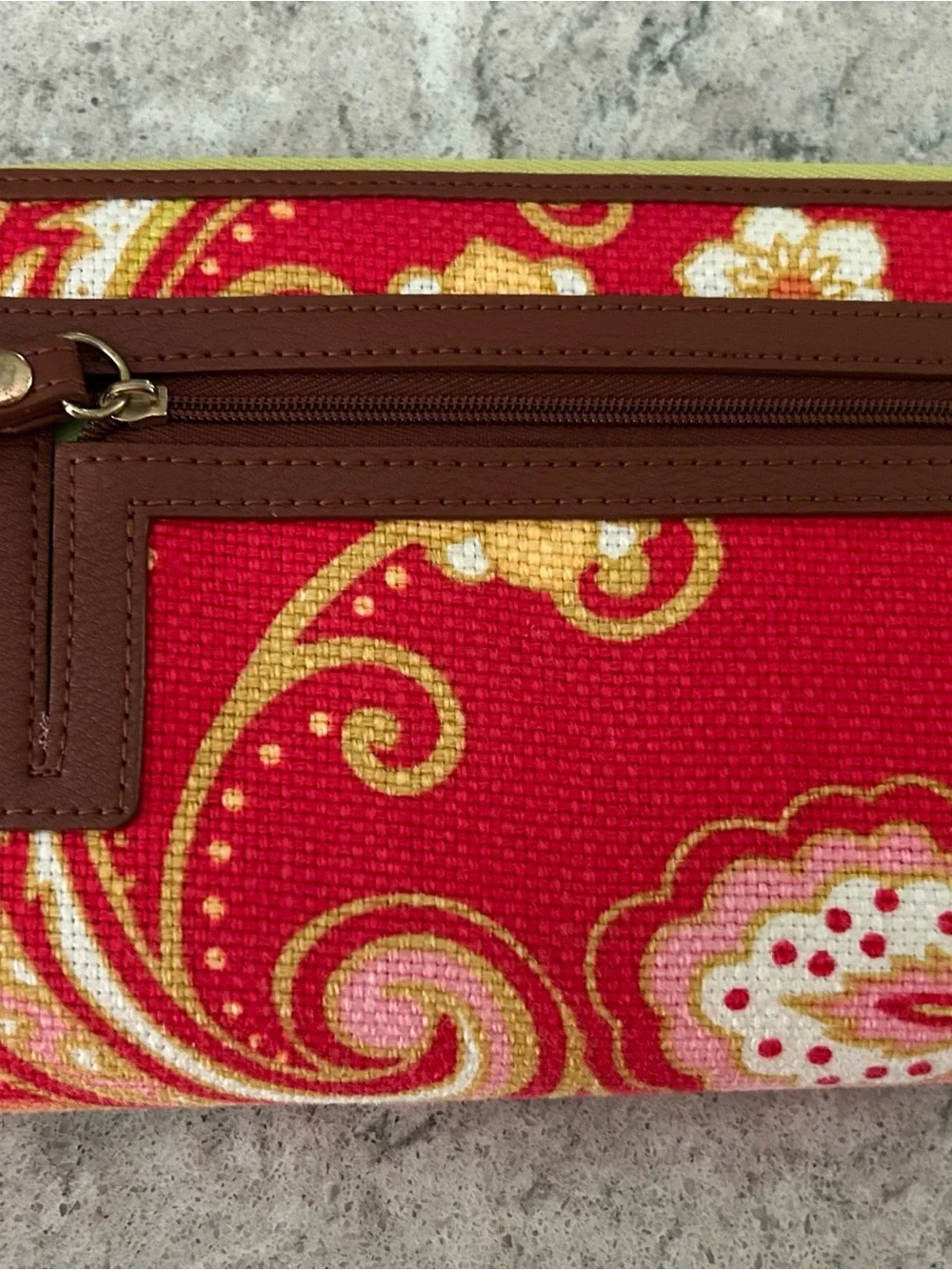 Spartina 449 Multicolor Floral Canvas Wallet with Gold Emblem